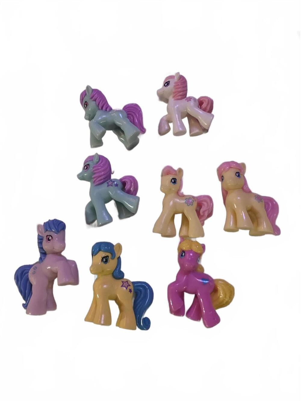 Set of 8 Vtg Colorful Miniature Pony Toys